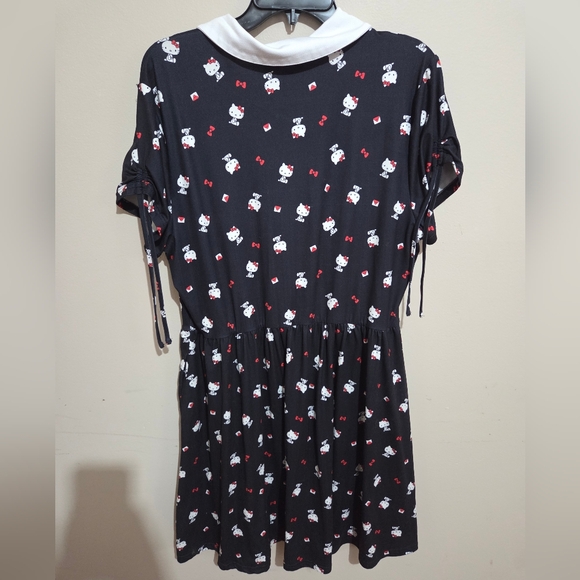 Hello Kitty x Unique Vintage Fit & Flare Collared Dress Navy Blue Size XL - Picture 3 of 5